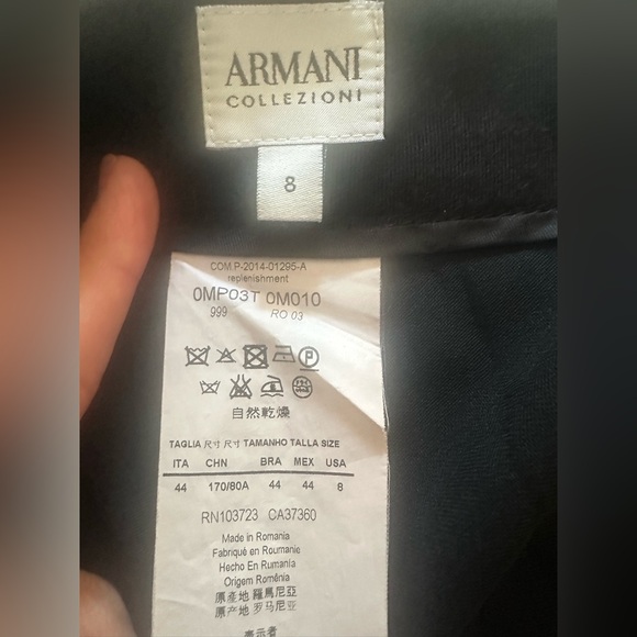 Armani Collezioni Elegant Black Virgin Wool Pants - Picture 4 of 8